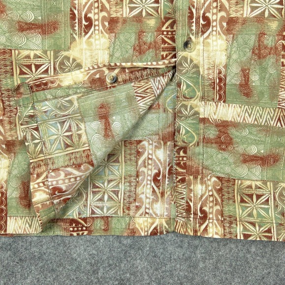 Weekender Shirt Mens Extra Large Brown Hawaiian Short Sleeve Button Up Camp VTG - Picture 5 of 12